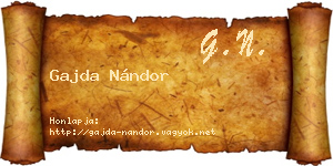 Gajda Nándor névjegykártya